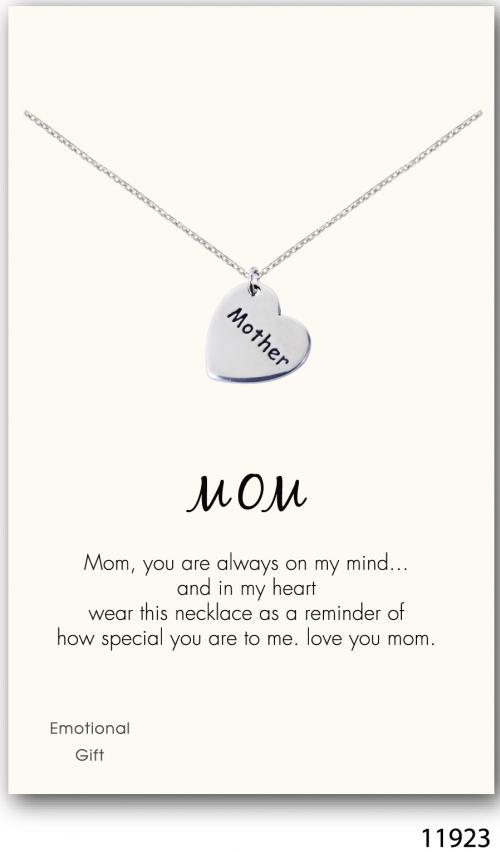 Mother\'s heart silver pendant